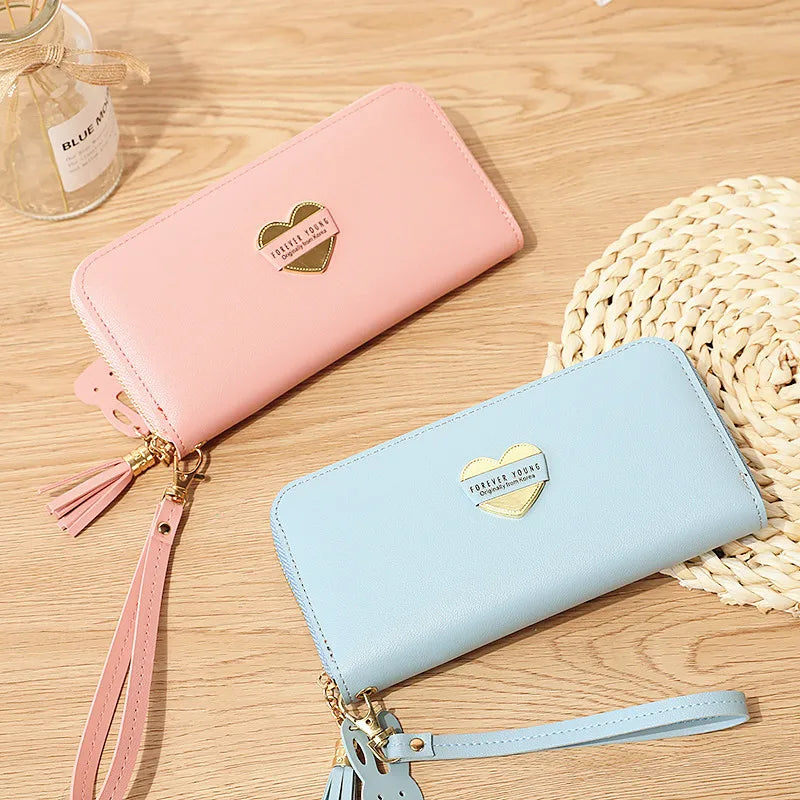 Long Wallets for Women Men‘s PU Leather Coin Pursess Clutch Pouch Korean Multi Card Holder Handbag Zipper Wristlet Phone Wallet