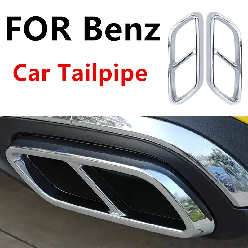 Car Rear Exhaust Muffler Pipe Cover Trim Tail Throat  Frame For Mercedes Benz C E S R Class CLA CLS GLA GLB GLC GLE GLS Series