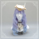 Handmade Customized Lolita Exclusive Original Palace Retro Feather Flower Bow Triangle Hat/Top Hat Lolita Accessories