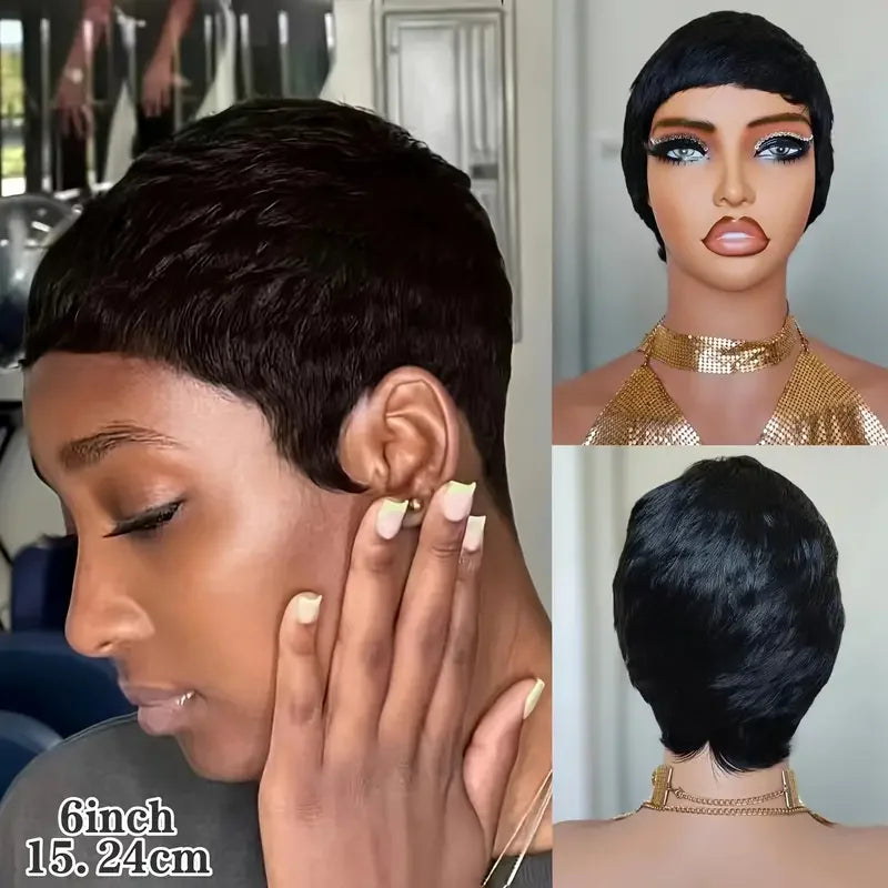 Human Hair Wig Short Straight Human Hair Wigs Pixie Cut Straight Short Bob Wigs For Women Glueless Brazilian Human Hair Non Lace