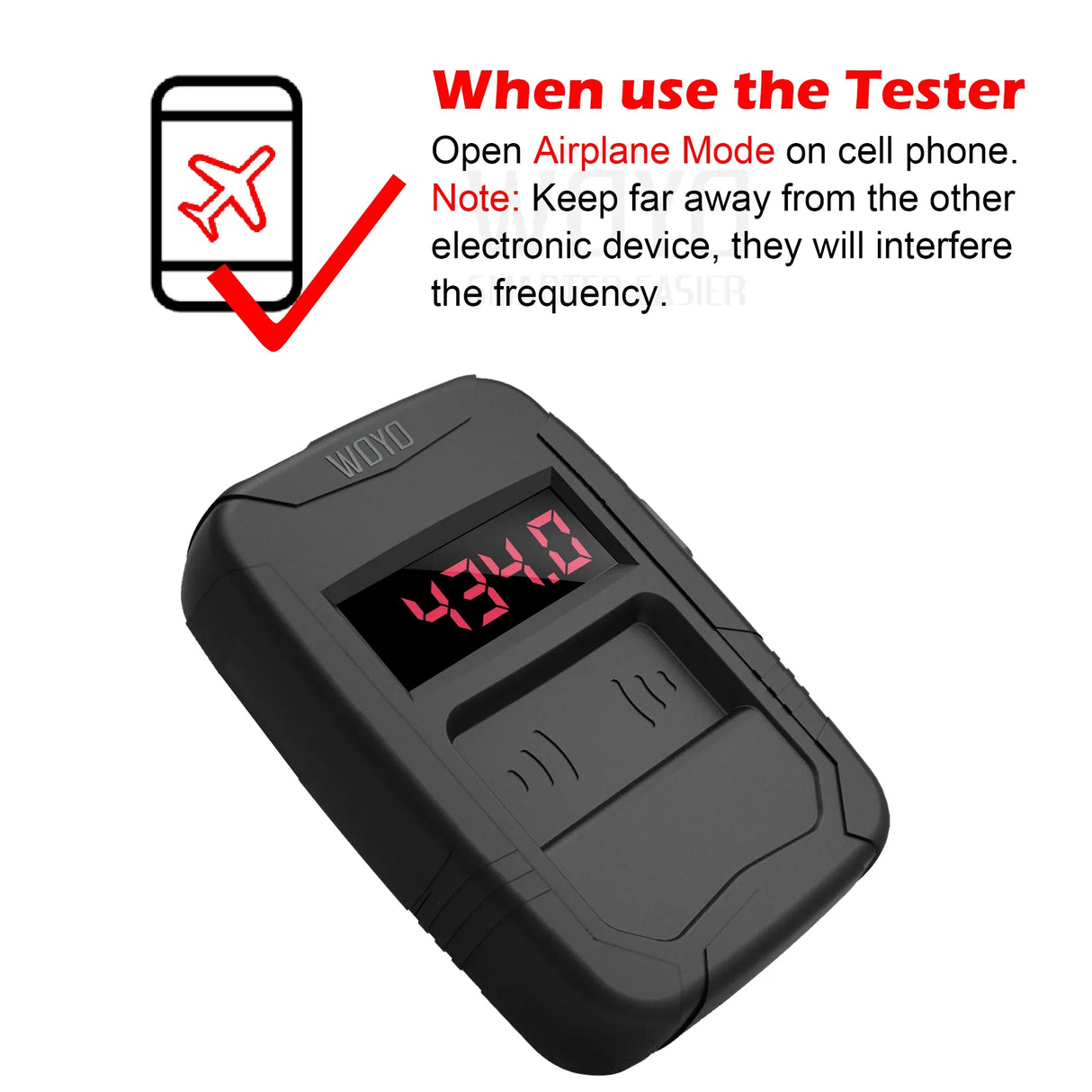 WOYO 10-1000MHZ Remote Control Tester All Car Key Frequence Tester, IR RF Remote Detector Inspection Tool, 315,433,868,902 MHZ