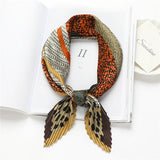 2023 Brand Crinkle Scarf Women Silk Satin Square Neck Tie Hand  Wirst Female Headscarves Bandana Shawl  Leopard Hair Foulard