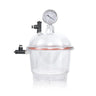 Laboratory Plastic Vacuum Dryer 150mm 250mm 300mm 400mm Vacuum Drying Dish with Double Valves Pressure Gauge