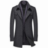 Winter Men Wool Coats New Fashion Middle Long Scarf Collar Cotton-Padded Thick Warm Woolen Coat Male Trench Coat Overcoat M-5Xl