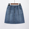 Mini Denim Skirt Plus Size Women Clothing Slim Fit Basics Solid Color Scratches Jean Bottoms Autumn 2022