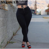 Plus Size High Waist Sexy Skinny White Basic Casual Jeans 4XL Bodycon Slim Straight Pencil Denim Pants Lady Indie Trousers Jean