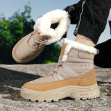 Mens Boots Outdoor Snow Shoes Plus Cotton Winter Non-slip Desert Army Boot Warm Plush High Tops Wear-resistant Thick Bottom Shoe