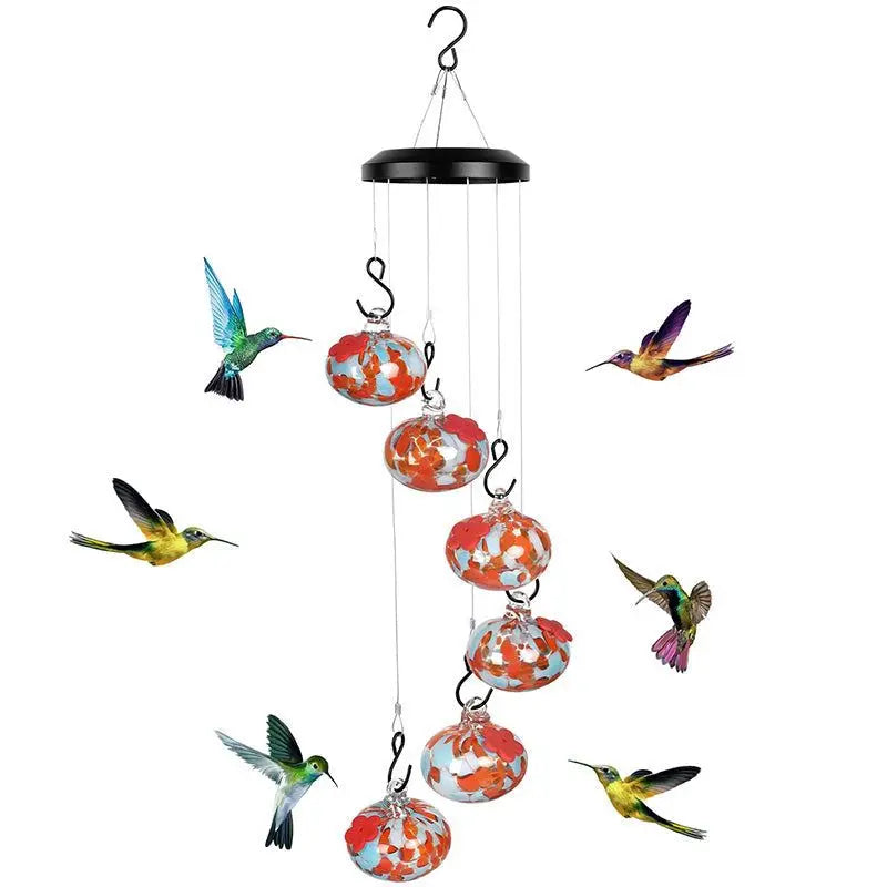 Anti-fade Hummingbird Feeders Bird Feeder With Wind Chimes Leak-Proof Bird Feeder Garden Decor Feeding Tool Food Container