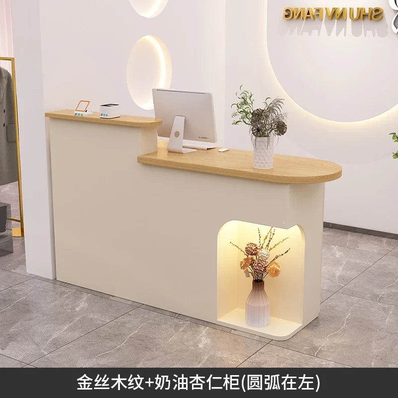 Design Light Reception Desks Stylish Display Bar Checkout Office Reception Desks Front Desk Mostrador Commercial Furniture