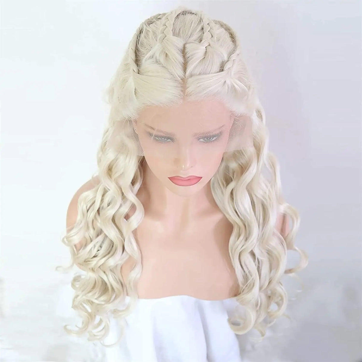 AIMEYA Synthetic Lace Front Wig for Women Daenerys Cersei Cosplay Wig Halloween Costume Party Wigs