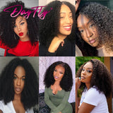 Afro Kinky Curly Wig Human Hair Mongolian Curly Human Hair Wigs 4x4 Swiss Lace Closure Wig For Women peruque cheveux naturels