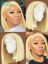 5x5 13x4 13x6 613 Blonde Bob Hair Wig Human Hair Lace Frontal Wig Brazilian Straight Bob Wig Lace Front Human Hair Wig for Women