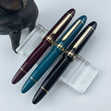 New Yongsheng 630 Resin Brief Fountain Pen NO.8 Iraurita Fine Nib Piston Gold Clip Pen Stationery Business Writing Gifts pens