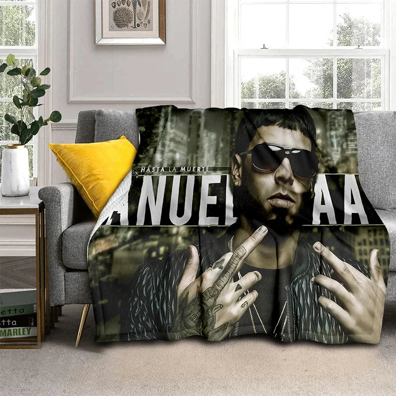 Free Anuel AA Rapper Hip Hop Singer Blanket,Soft Throw Blanket for Home Bedroom Bed Sofa Picnic Travel Office Cover Blanket Kids