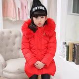 Big Size Winter Girls Jackets Keep Warm Thicken Christmas Coat Autumn Hooded Zipper Waterproof Outerwear Kids Clothes 3-12 Years