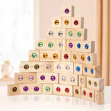 Wooden Acrylic Gems Cubes Blocks 32pcs 50pcs/set Rainbow Stacking Building Blocks Kids Adults Montessori Educational Toys Gifts