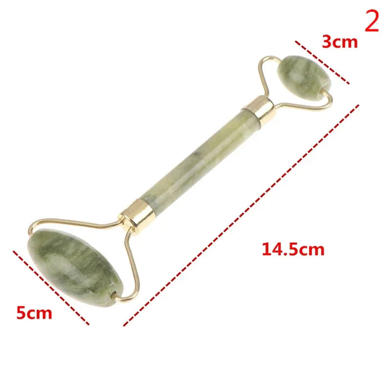 Natural Rose Jade Roller Face Massage Gua Sha Board Jade Massager Body Facial Eye Scraping Acupuncture Face Lift