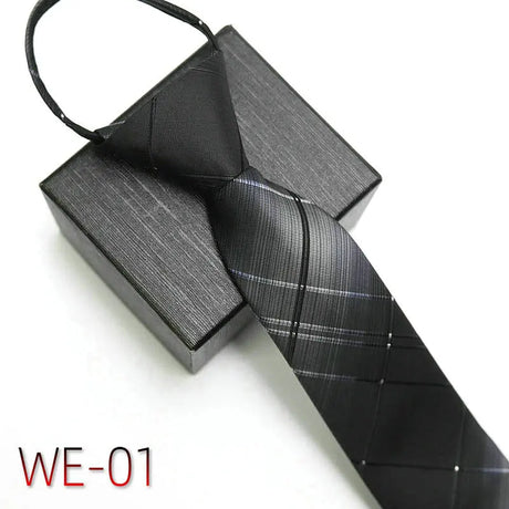 New Suit Business Zipper Tie for Man 48*7cm 1200 Pins High-end Polyester Neck Tie Striped Solid Color Grid Flower Ties