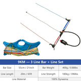 9KM 55cm 3 Line Kite Control Bar With Wrist Leash Safety System Nylon Webbing for Power Traction Kite Flying Tool Accessories