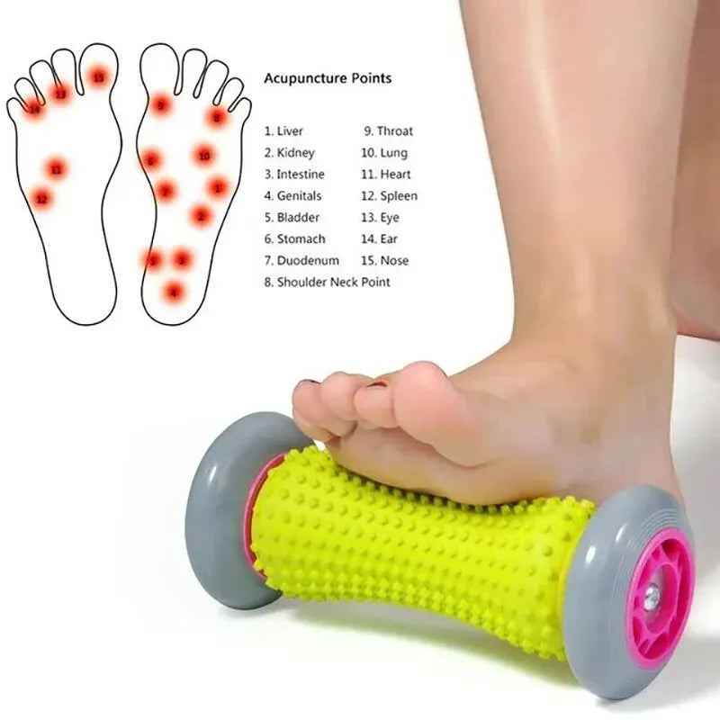 Foot Massage Roller Fascia Roller Full Body Muscle Manual Massage Leg and Neck Relaxation Device Blue and Pink