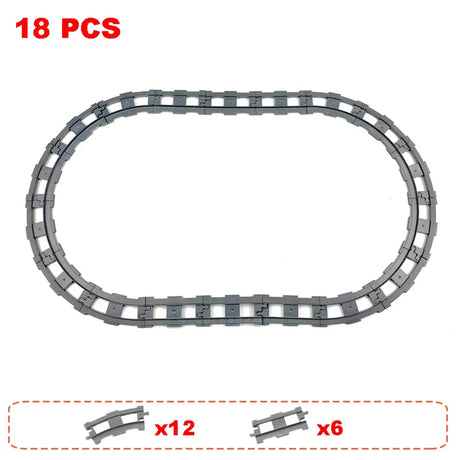 Big Building Block Track Set Electric Intelligent Locomotive Railway Duplo Train Children's Education Programming Assembled Toys