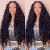 13x4 HD Transparent Lace Front Human Hair Wigs Deep Wave Lace Frontal Wig For Women Pre Plucked Brazilian 4x4 Closure Lace Wigs