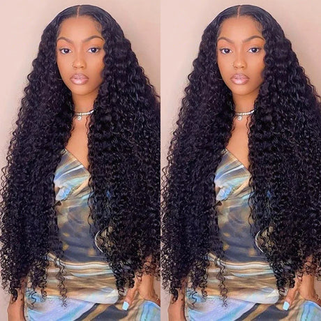 13x4 HD Transparent Lace Front Human Hair Wigs Deep Wave Lace Frontal Wig For Women Pre Plucked Brazilian 4x4 Closure Lace Wigs