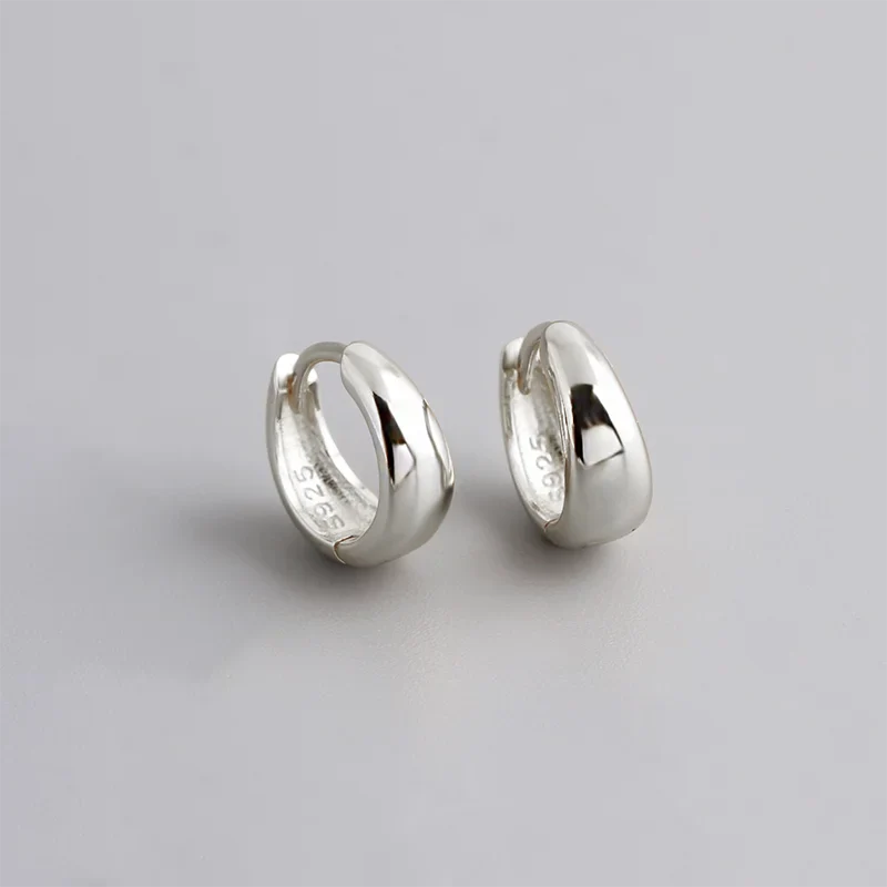 WANTME 925 Sterling Silver Premium Matte Minimalism Unisex Huggies Ear Hoops Earrings for Women Gothic Piercing Men's Jewelry