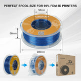 KINGROON 3D Printer Filament Glitter Shining Bling PLA PETG 1.75mm 1kg Spool 3D Printing Material, Newest PLA/PETG Plastic