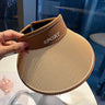 Women's Summer Outdoor Wide Brim Straw Visor Hats, Breathable Open Top, Sun Protection Sports Fashion Sun Hat