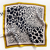 Silk Square Scarf Women 100% Real Luxury Brand Horse Print Neckerchief Female Hair Hand Bag Wrist Foualrd Scarves Bandana