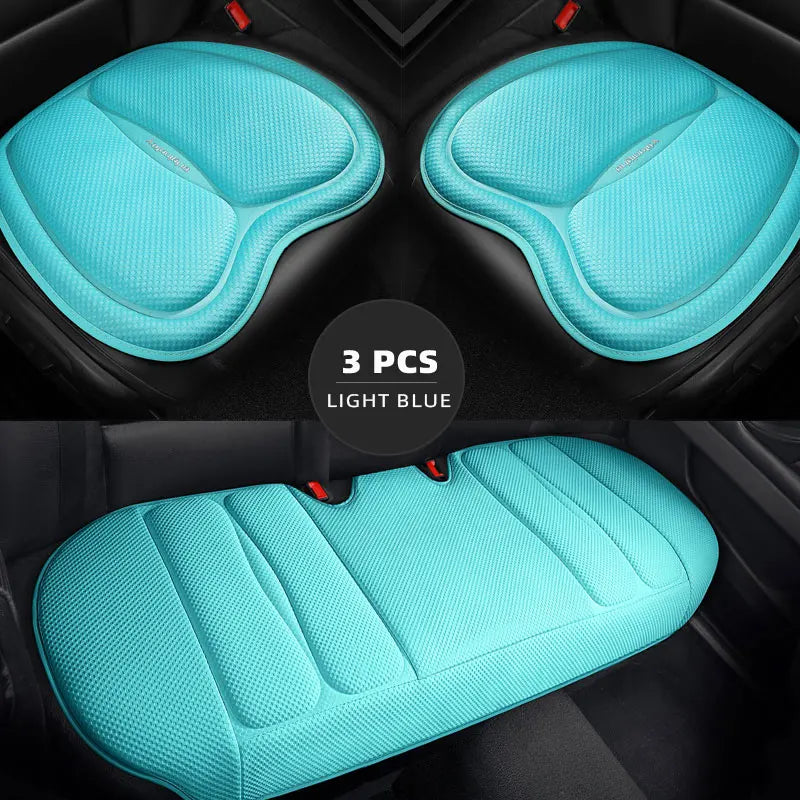 Universal Car Seat Covers Front Back Blue Cushion Breathable Waterproof Auto Ice Silk Mats Pad Full Set Fit Green Protector