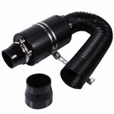 1 Set Universal Car 3 Inch Carbon Fibre Cold Air Filter Feed Enclosed Intake Induction Pipe Hose Kit Universal