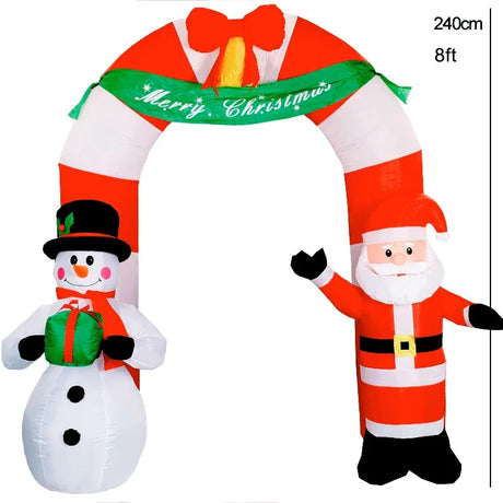 Christmas Inflatable Decoration Santa Claus Snowman Hot Air Balloon LED Lighted Snowing Inflatable Toy New Year Xmas Party Decor