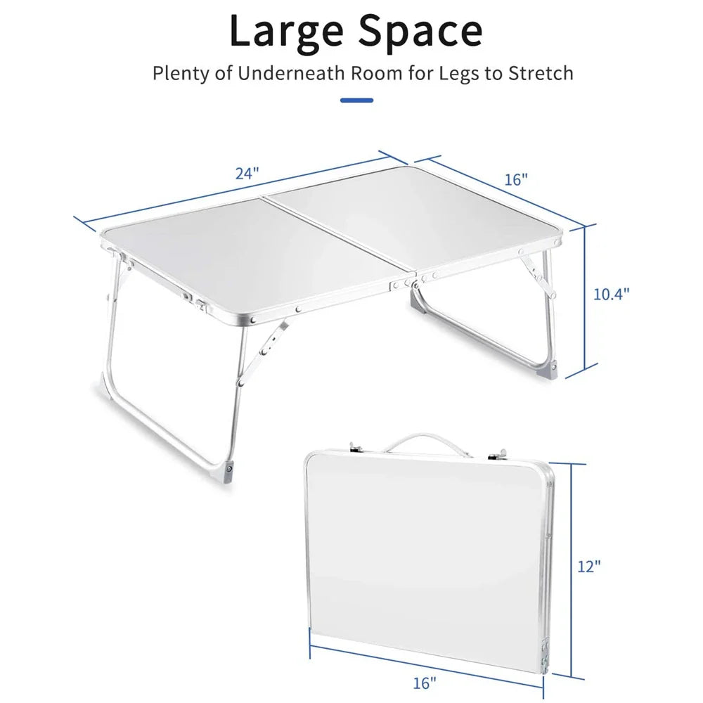 Folding Laptop Desk, Portable Foldable Camping Table, Mini Picnic Table with Storage Space, Lap Desk Reading Holder for Anywhere