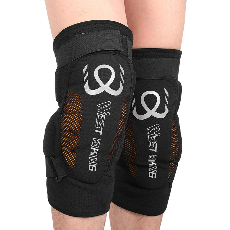 WEST BIKING Knee Pads Cycling Protector With PU Rubber Pad Physical Filling Running Basketball Sports Safety Knee Tendon Support