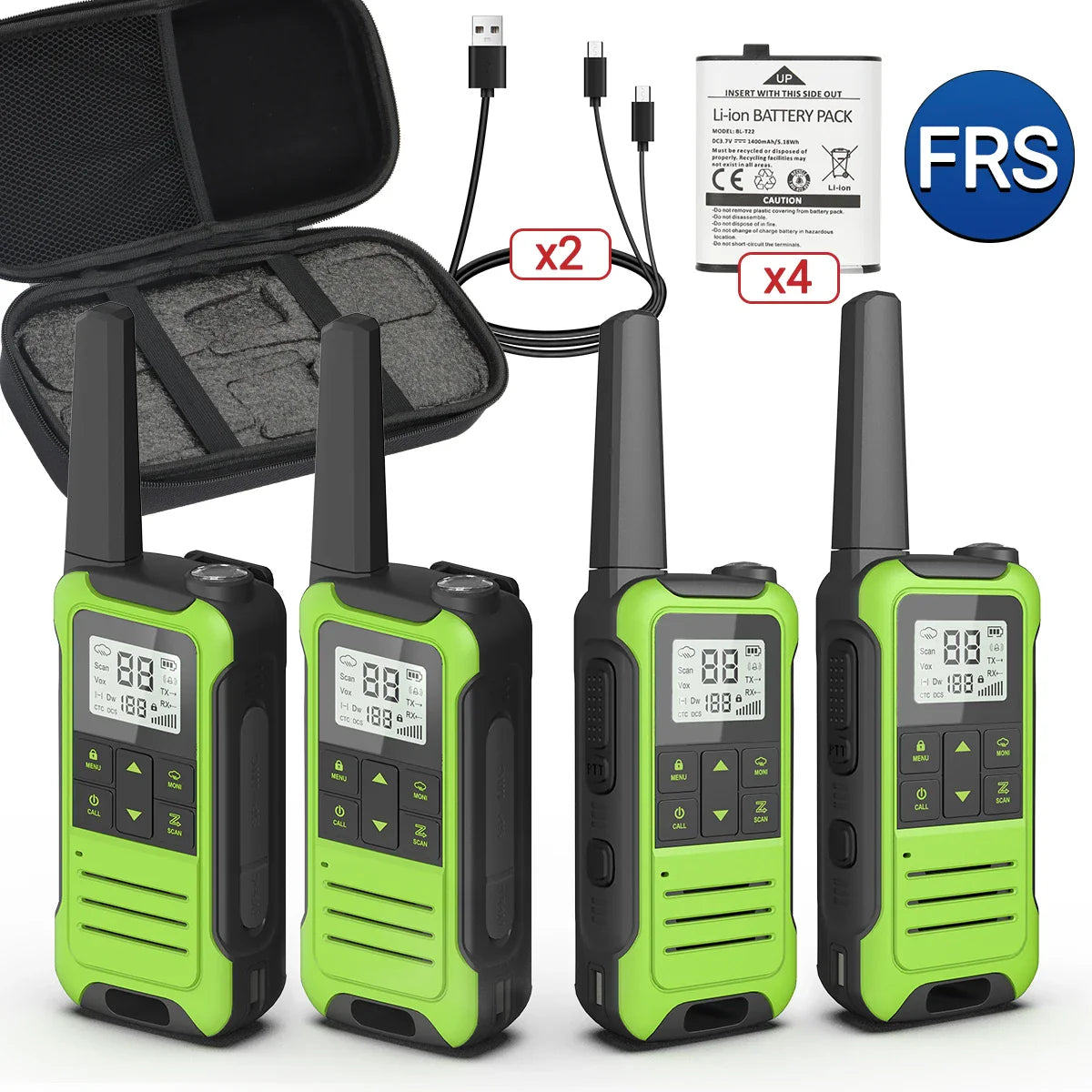 4PCS Baofeng F22 PMR446 /FRS Walkie Talkie Portable Mini Communication Radio Profesional Talkie Walkies With Portable Suitcase