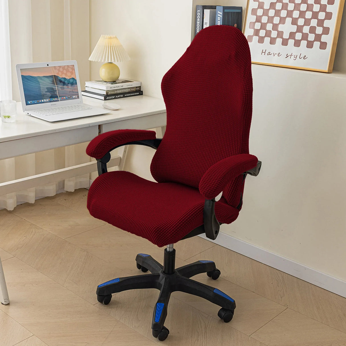 4Pcs/set Corn Velvet Office Gaming Chair Covers Home Stretch Spandex Computer Rotating Lift Armchair Seat Covers Dust-proof