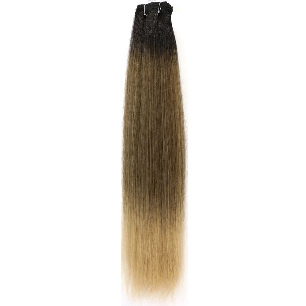 Straight Hair Bundles Extensions Smooth Ombre Hair Weaving 36Inch Super Long Synthetic Straight Hair Bundles Full to End