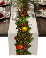 Christmas Tree Pine Needles Candy Bow Table Runner Wedding Decor Table Cover Christmas Decoration Holiday Party Tablecloth