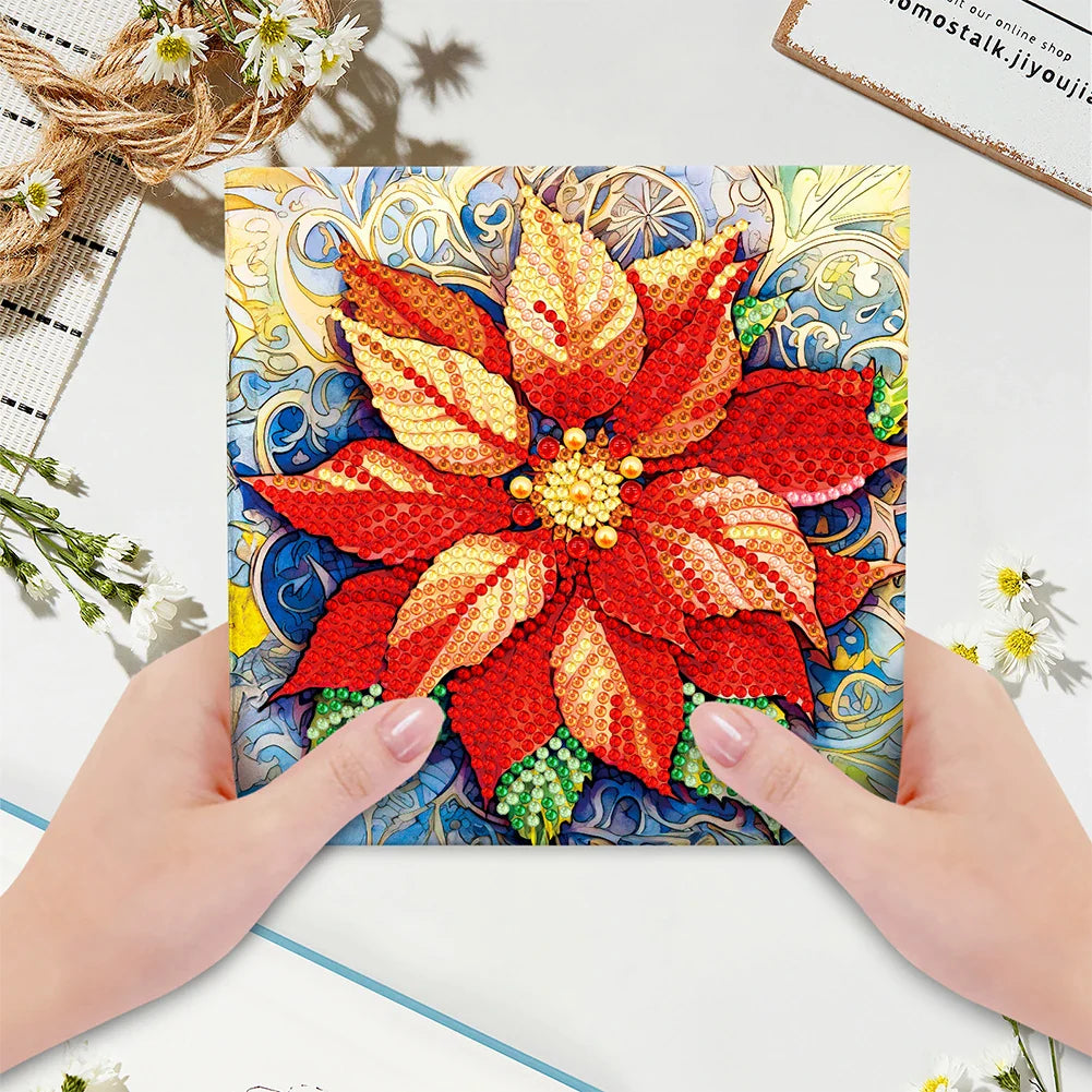 20/16/12/8pcs Christmas Cards Diamond Painting Greeting Cards 5D Diamond Embroidery Diamond Mosaic Set New Year Christmas Gift