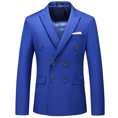 2023 Fashion New Men's Casual Boutique Business Solid Color Double Breasted Suit Jacket Blazers Coat