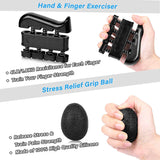 5pcs Fitness Hand Grips Set With Counter Adjustable Strength Finger Trainer Power Forearm Muscle Gripper Ball Workout Grip Ring