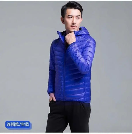 Autumn Winter Light Down Jacket Men's Fashion Hooded Short Ultra-thin Lightweight Youth Slim Coat Down Jackets 2023