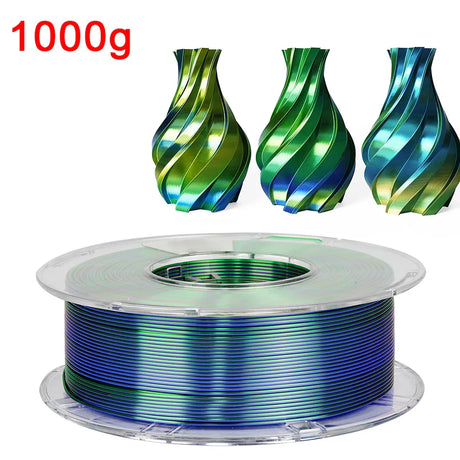 Tricolor 3D Printer Filament Silk PLA 3 Color for 3D Printing Materials 1.75mm Sublimation Products Colorful Filaments