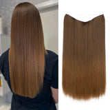 Synthetic Hair Extension No Clip Natural Hair Piece Ombre Fake False One Piece Straight Hairpiece Blonde For Women