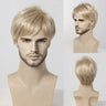 Bob Pixie Cut Wig for Men Light Brown Short Straight Synthetic Layered Wig with Bangs Natural Looking Hair for Cosplay Daily