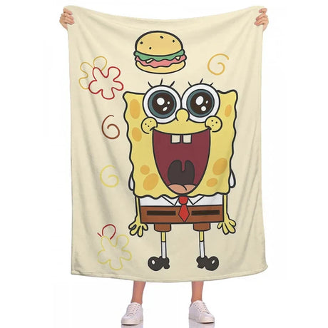 Fluffy Blankets Children Room S-Spongebobs Picnic Nap Sleep Camp Sofa Bedspread Baby Soft Blanket Flannel Wedding Birthday Gift