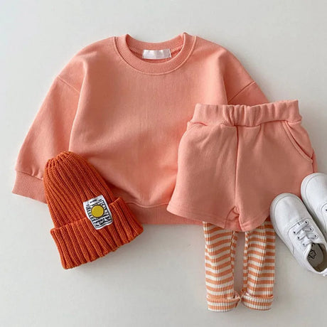 Girls Clothes Sets Korean Children Spring Autumn Sweatshirt Top+Flare Pant Suit Tracksuit Baby Clothing Boys Loungewear Outfits