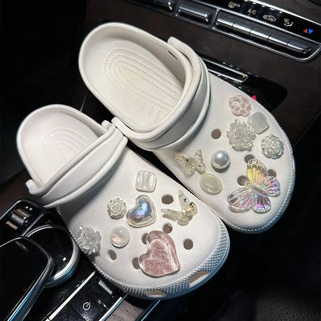 Shoe Charms for Croc Accessories Artificial Crystal Shoe Buckle Decoration for Crocs Charm Set Kids Party Xmas Gifts